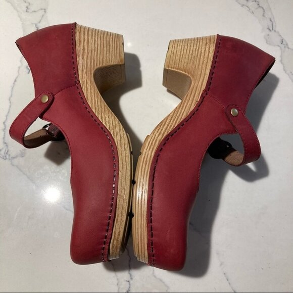 DANSKO Sz 38 Beatrice Mary  Jane Rubber Clog Heel Shoes - Picture 5 of 10